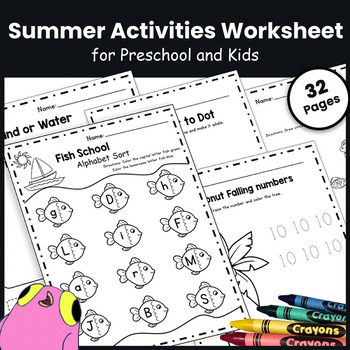 Preview of Beat the Summer Slide with Fun & Educational Worksheets for Preschoolers! ☀️