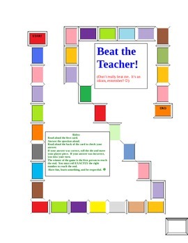 Preview of Beat the Teacher (Common Core E.L.A. review game)