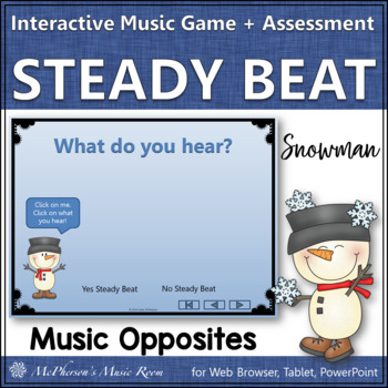 Preview of Winter Music | Steady Beat or Not Interactive Music Game Assessment {snowman}