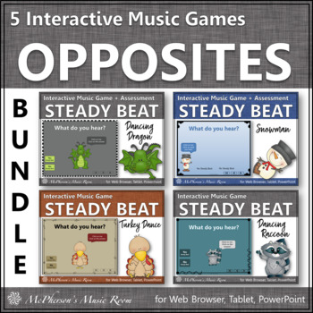 Preview of Steady Beat or Not Interactive Music Games &  Assessments {Bundle}