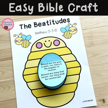 Preview of Beatitudes Bible Lesson Kids | Craft Beehive Scripture