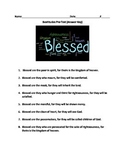 Beatitudes Pre and Post Test/Assessment