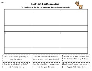 Beatrice s Goat Literacy Pack by Dot to Dot TPT