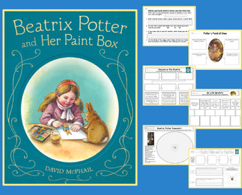 Preview of Beatrix Potter and Her Paint Box- Book Companion - Sequencing, Research, & More!