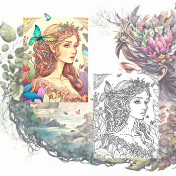 Beauties in Fairyland Coloring Book: Coloring Book for Women