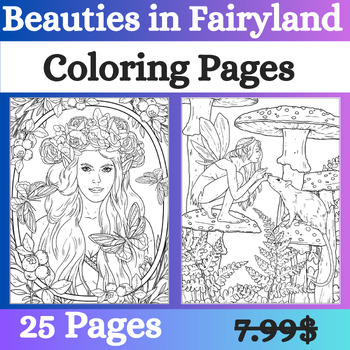 Beauties in Fairyland Coloring Book: Coloring Book for Women, Featuring  Beautifu
