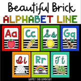 Beautiful Brick Rainbow Alphabet Line (Print and Cursive)