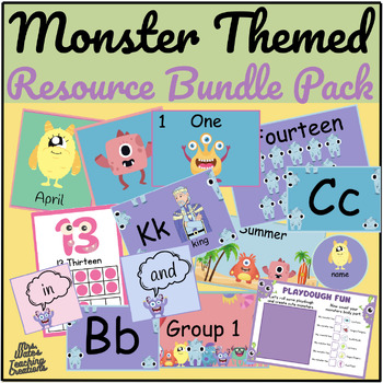 Preview of Adorable Monsters Classroom Decor & Editable Name Tags & Labels