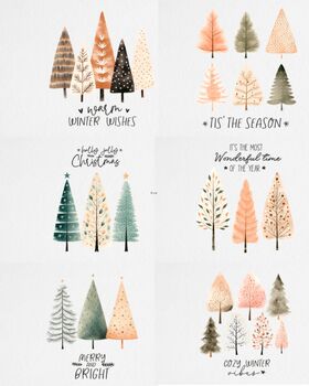 Preview of Beautiful Elegant Hand-Drawn Christmas Trees Package 8  PNG