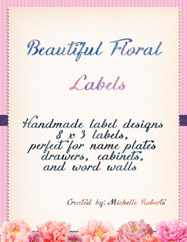 Preview of Beautiful Floral Labels - 8x3 Labels
