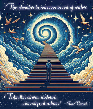 Preview of Beautiful, Motivational Classroom Chart / Poster "One step at a time"