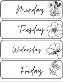 Beautiful Monday-Sunday Labels for your Classroom