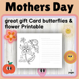 Beautiful Mothers Day Gift Card Butterflies & Flower | Pri