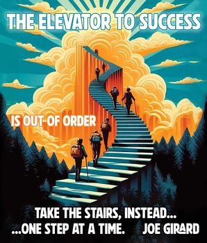 Preview of Beautiful, Motivational Classroom Chart / Poster "One step at a time"