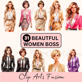 Preview of Beautiful Women Boss Clipart Set [Commercial Use Allowed]