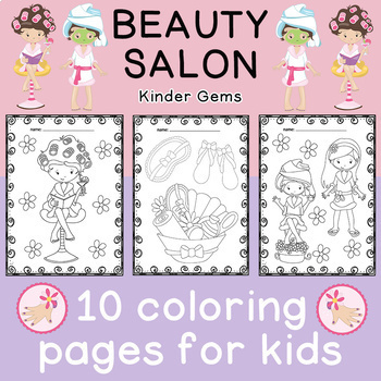 Beauty Salon Coloring Pages | Self Care Unit | Preschool | Kindergarten