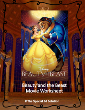 Preview of Beauty and Beast (1991) Movie Worksheet