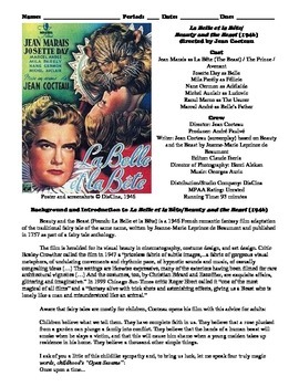 Preview of Beauty and the Beast Film (1946) Study Guide Movie Packet