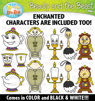 Beauty And The Beast Kids Clipart Set Zip A Dee Doo Dah Designs