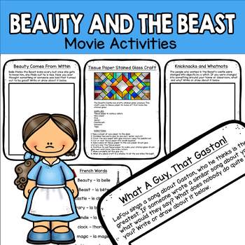 Preview of Beauty and the Beast Movie Activities