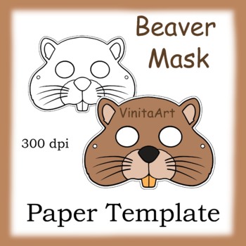 Beaver Paper mask VinitAArt | TPT