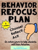Behavior Refocus Plan behavior form IB PYP Inquiry