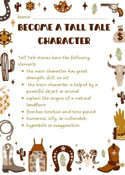 Preview of Became A Tall Tale Character Project