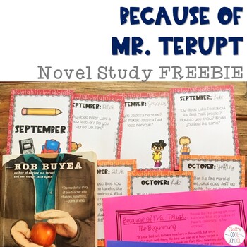 Preview of Because of Mr. Terupt Novel Study Read Aloud Task Cards Activities FREEBIE