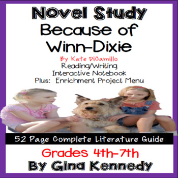 Preview of Because of Winn-Dixie Novel Study &  Project Menu; Plus Digital Option