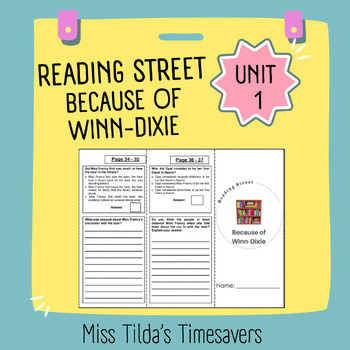 Preview of Because of Winn-Dixie - 4th Grade Reading Street