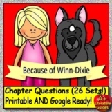 Because of Winn Dixie Chapter Questions - Comprehension Se