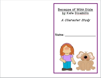 Preview of Because of Winn Dixie Character Study Booklet