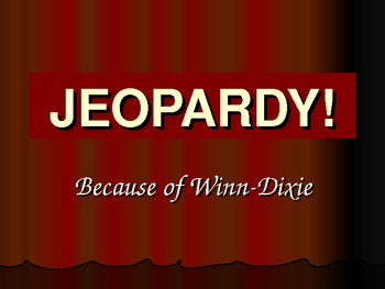Preview of Because of Winn-Dixie Jeopardy Game