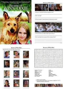 Preview of Because of Winn-Dixie Movie - Resources Bundle