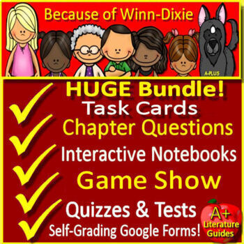 Preview of Because of Winn Dixie Novel Study Unit - Test, Fun Activities, Chapter Questions