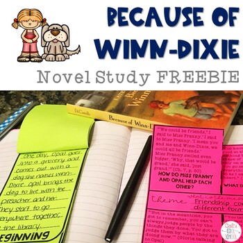 Preview of Because of Winn-Dixie Novel Study FREEBIE