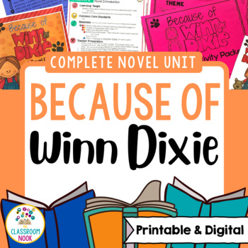 Preview of Because of Winn-Dixie Novel Unit | Google Classroom | Distance Learning
