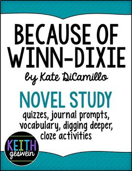 Preview of Because of Winn-Dixie Novel Study Bundle (Distance Learning)