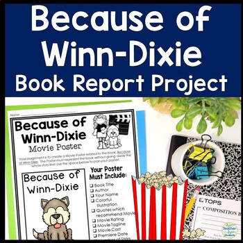 Preview of Because of Winn-Dixie Project | Because of Winn Dixie Book Report | Movie Poster