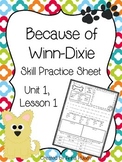 Because of Winn-Dixie (Skill Practice Sheet)