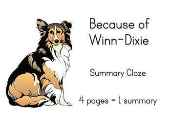 Preview of Because of Winn-Dixie Summary Cloze Activity