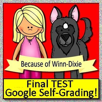 Preview of Because of Winn Dixie Final Test - Printable Copies and Self-Grading Google Form