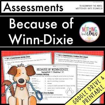 Preview of Because of Winn-Dixie - Tests | Quizzes | Assessments
