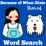 Because of Winn Dixie | Word Search Worksheet Activity 2nd