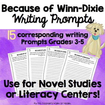 Preview of Because of Winn-Dixie Writing Prompts