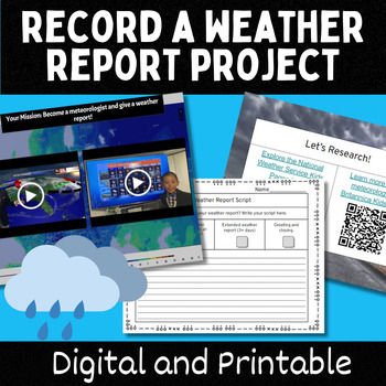 Become a Meteorologist! Weather Report Project by Miss Madrona | TPT