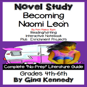 Preview of Becoming Naomi Leon Novel Study & Project Menu; Plus Digital Option