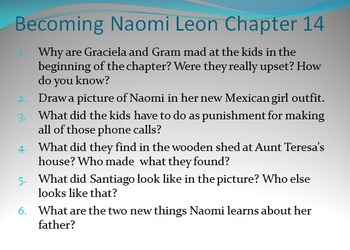 Preview of Becoming Naomi Leon Power Point Study Guide