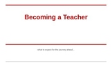 Becoming a Teacher PPT Education Professions