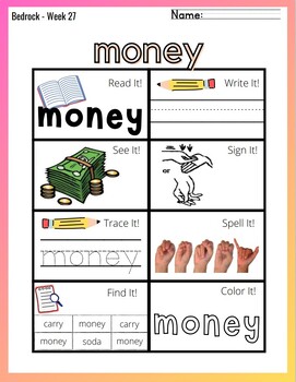 Preview of Bedrock Literacy - Vocab Word Work (Complete Year 1 Bundle)